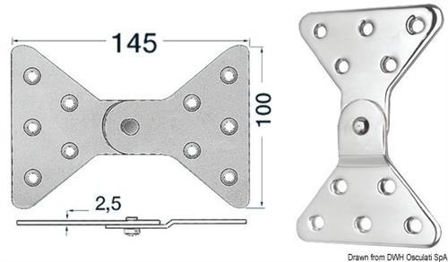 Cerniera inox laterale 145x100 